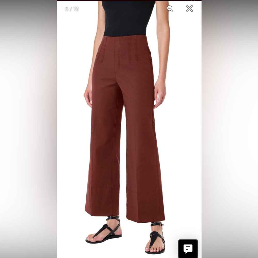 👖SPANX Women’s Stretch Twill Brown Wide-Leg Crop Pants, size 1X